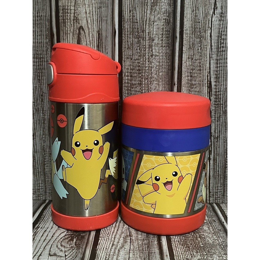 Pokemon Kids Thermos FUNtainer Water Bottle Food Container Pikachu 2019 Nintendo